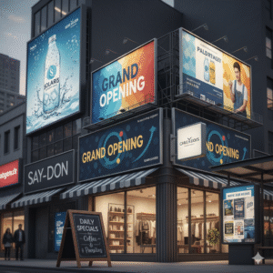 Avisos publicitarios (lona o acrílico)